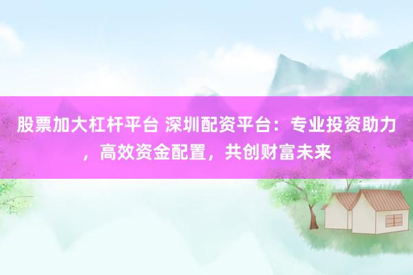 股票加大杠杆平台 深圳配资平台：专业投资助力，高效资金配置，共创财富未来
