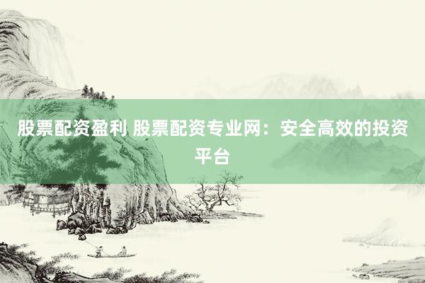 股票配资盈利 股票配资专业网：安全高效的投资平台