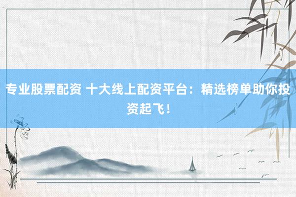 专业股票配资 十大线上配资平台：精选榜单助你投资起飞！