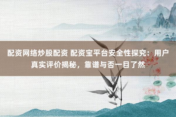 配资网络炒股配资 配资宝平台安全性探究：用户真实评价揭秘，靠谱与否一目了然