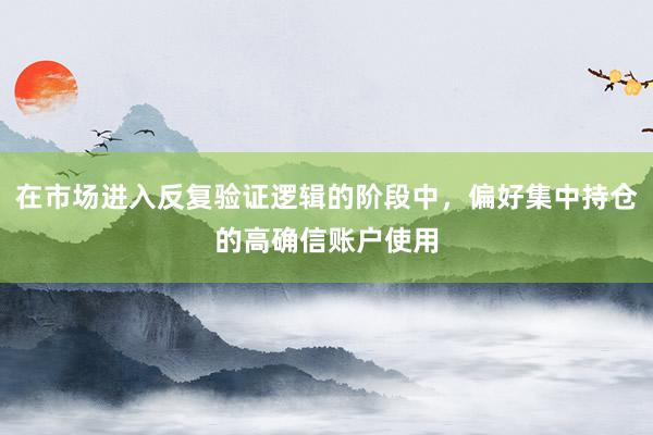 在市场进入反复验证逻辑的阶段中,偏好集中持仓的高确信账户使用