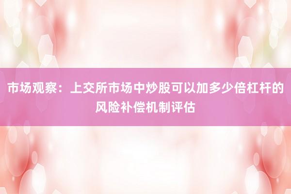 市场观察：上交所市场中炒股可以加多少倍杠杆的风险补偿机制评估