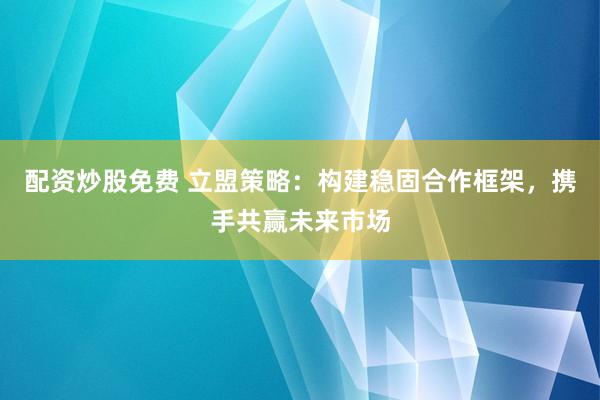 配资炒股免费 立盟策略：构建稳固合作框架，携手共赢未来市场